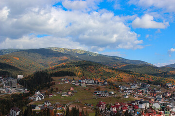Naklejka premium village in the mountains