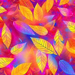 Autumn leaves background bright colorful decor.
