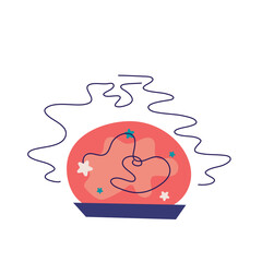Mystic celestial ball isolated. Tribal celestial tattoo. Isolated vector illustration. Mystic ball illustration. Vector flat drawing