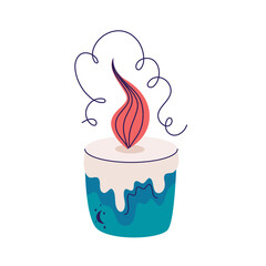 Mystic celestial candle isolated. Tribal celestial tattoo. Isolated vector illustration. Mystic candle illustration. Vector flat drawing