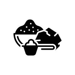 Black solid icon for powder