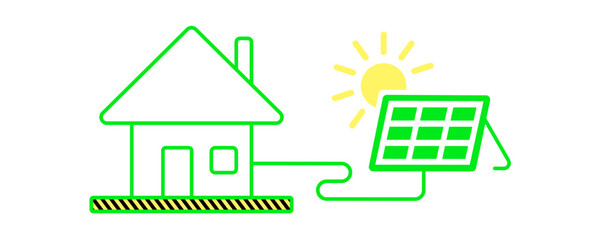 electric home an car in the charging station an solar cell