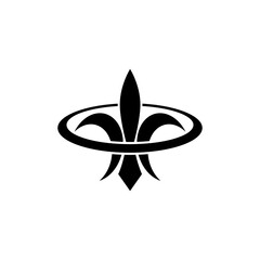 Fleur De Lis Royal Symbol Classic icon isolated on white background © sljubisa