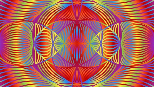 luxurious motion graphic colourful  caleidoscope line art pattern of indonesian culture traditional batik  for  commercial ads
