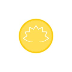 Lotus flower button icon isolated on white background