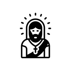Black solid icon for jesus 