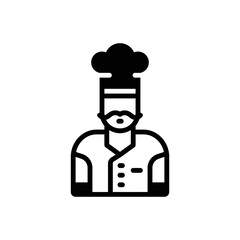 Black solid icon for chef