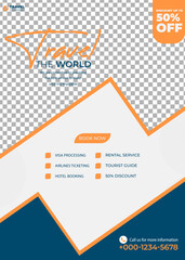 Creative travel and tourism flyer template