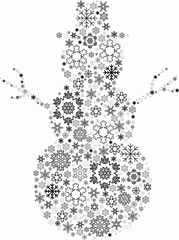 badges, snowman and snowflakes, new year,christmas, logo