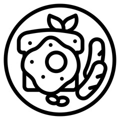 breakfast line icon