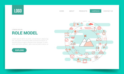 role model concept with circle icon for website template or landing page homepage