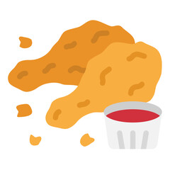 fried flat icon