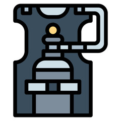 oxygen tank filled outline icon style