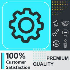 Fototapeta premium Gear icon. Social media sign. Vector illustration