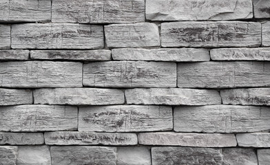 Gray brick wall, stone tiles, stone wall texture.