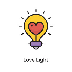Love Light Vector Filled Outline Icon Design illustration. Love Symbol on White background EPS 10 File