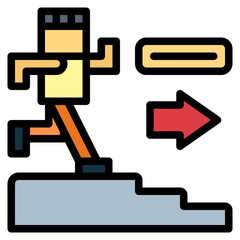 Emergency exit filled outline icon style