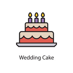 Wedding Cake Vector Filled Outline Icon Design illustration. Love Symbol on White background EPS 10 File