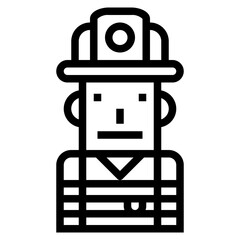 firefighter line icon style