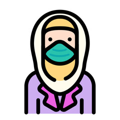 Lady female young moslem girl cute female