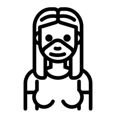 Lady female young girl cute female mask