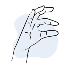 Hand illustration symbol finger human set index finger palm icon outline line art