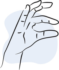 Obraz premium Hand illustration symbol finger human set index finger palm icon outline line art