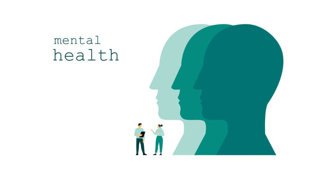 World Mental Health Day Concept, Vector Illustration.