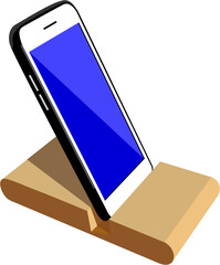 Cute smartphone isolated on white background