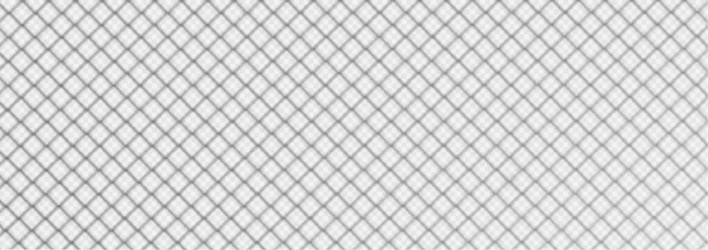 Metal wire mesh shadow. Abstract overlay background with blurred pattern of fence grid, rabitz net isolated on transparent background, vector realistic illustration