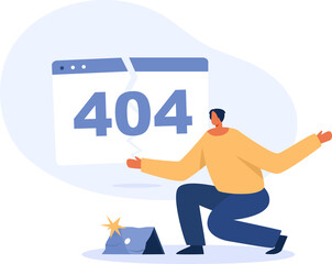 System error concept. Upset tiny people standing at computer with warning symbol. png illustration