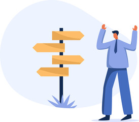 Decision making, career path, work direction or choose. right or wrong. png illustration