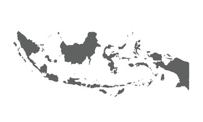 Map of Indonesia isolated on white background. 