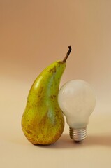 Pear and light bulb