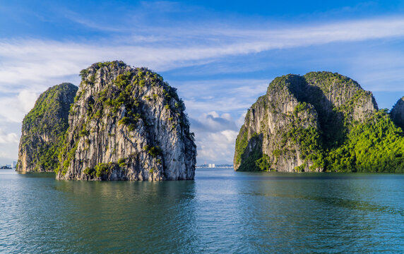 Rock formations and landscapes in Ha Long Bay, Vietnam