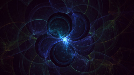 3D rendering abstract multicolor fractal light background