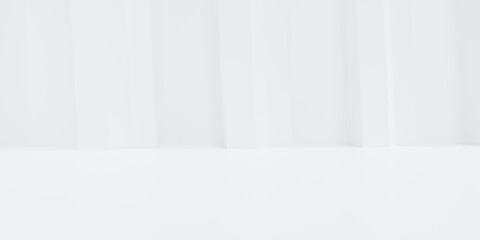 3d rendering of white abstract geometric background. Scene for advertising, cosmetic, technology, showcase, showroom, metaverse, banner, game, sport, business. Sci-Fi Illustration. Product display