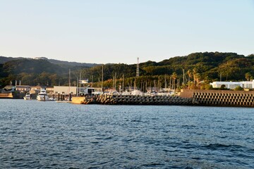 Fototapeta na wymiar 日本の港の夕焼け