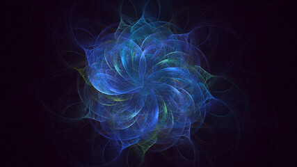 3D rendering abstract multicolor fractal light background