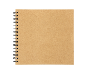 blank sketchbook Covered with separate brown paper on a transparent background.png