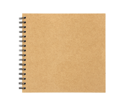 blank sketchbook Covered with separate brown paper on a transparent background.png