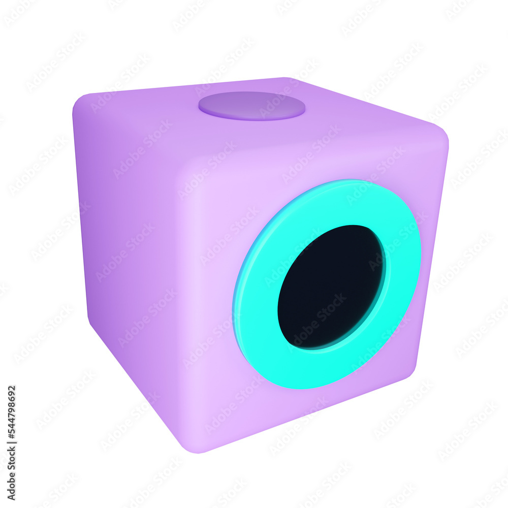Poster action camera. 3d rendering.