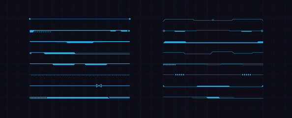 Set of sci fi modern user interface elements futuristic abstract hud