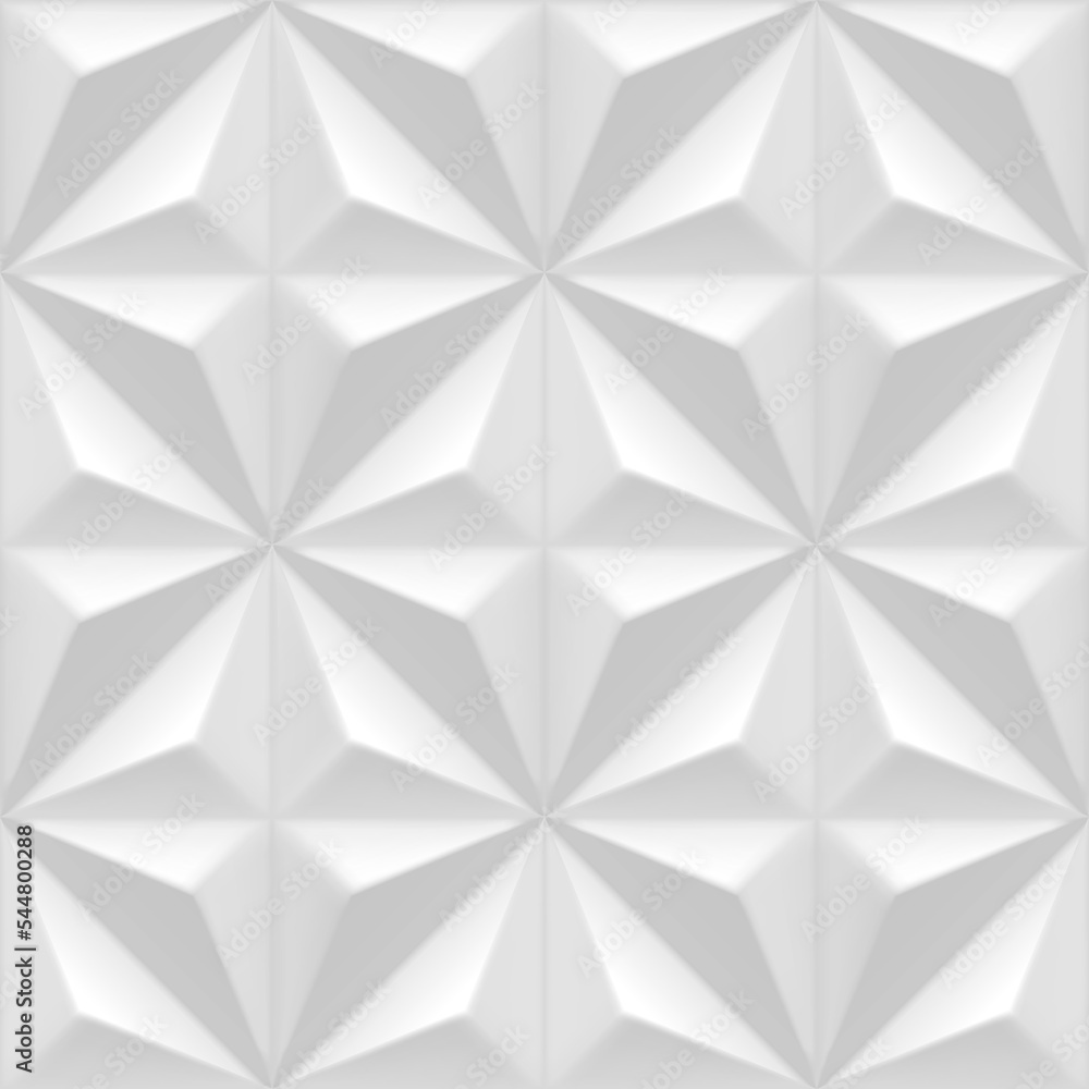 Wall mural seamless smooth realistic white 3d background. abstract plaster geometric texture pattern.