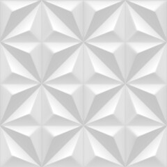 Seamless smooth realistic white 3d background. Abstract plaster geometric texture pattern.