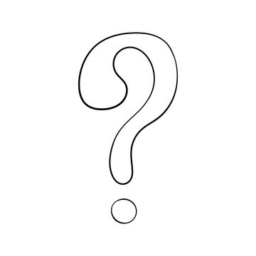 recommend clip art: Question mark hand drawn in doodle style, vector illustration. Icon question symbol for print and design. Quiz and Exam concept, isolated element on a white background. Graphic sign ask and fqa