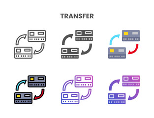 Credit Card Transfer icon set style ouline, glyph, flat color and gradient. Vector Illustration for Graphic Design Element. Isolated on white background