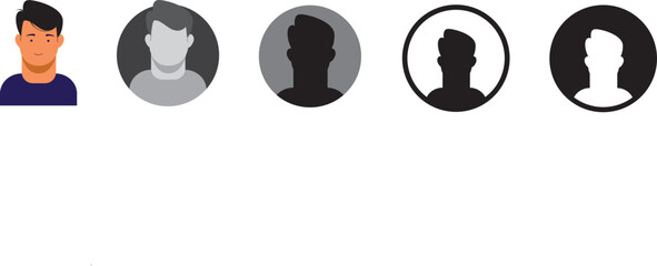 User icon vector set. Profile and people silhouette collection.