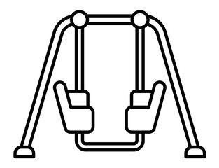 Playground kids round swing line icon set vector image.