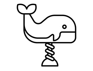 Whale Amusement Ride line icon vector image.